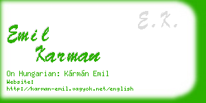 emil karman business card