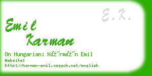 emil karman business card